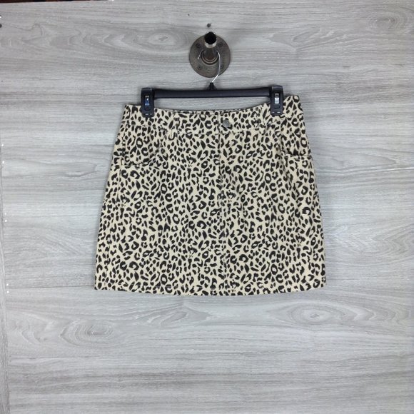 Know One Cares Leopard Print Denim Mini Skirt - Picture 2 of 5